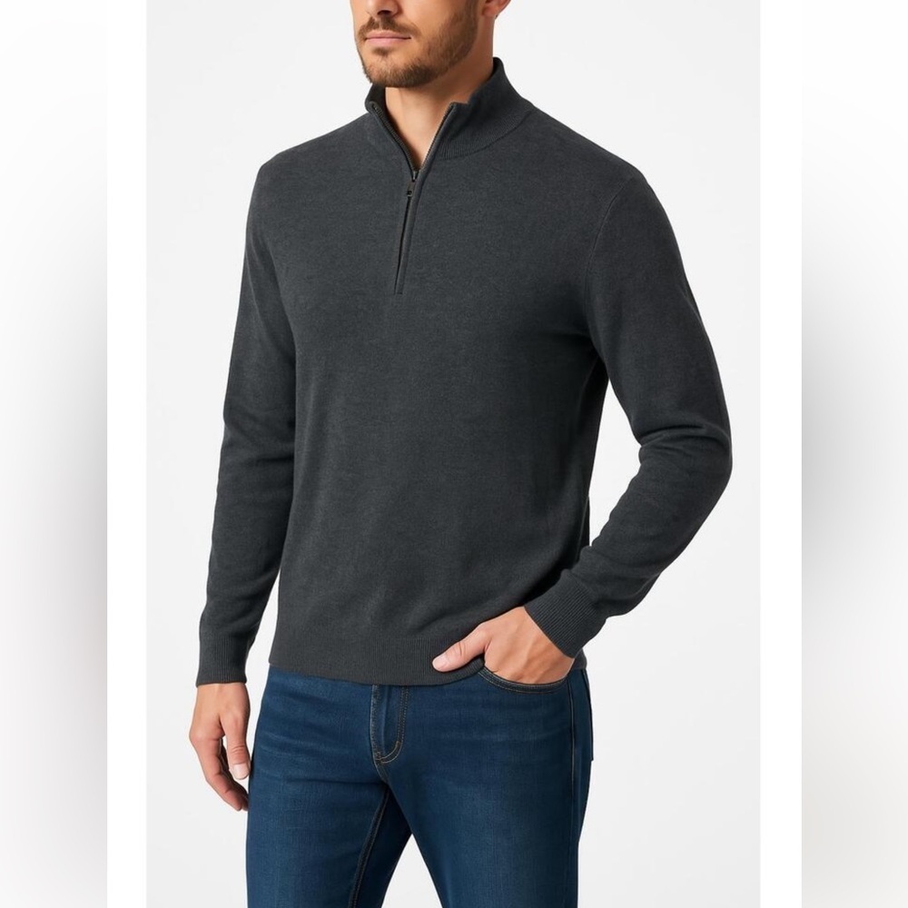 Linksoul‎ Men's Black Zip-Up Sweater